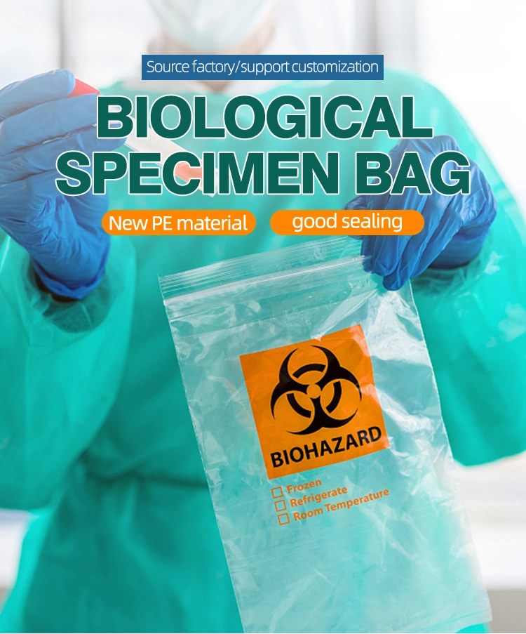 Lab Hospital Pathological Bag Medical Lab Zip Lock Seal Tape Transport Bio Hazard Specimen Bags