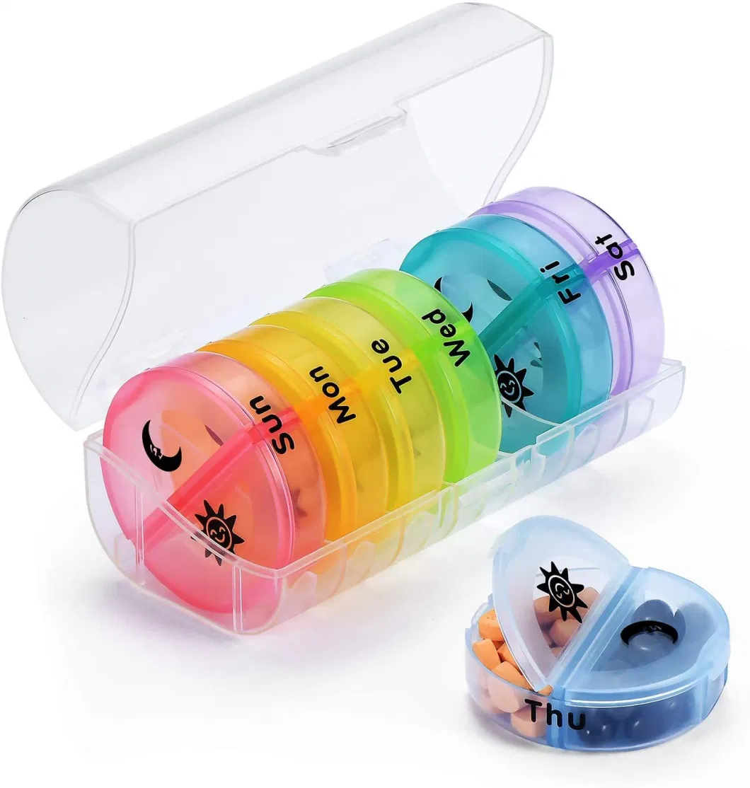 CE ISO Free Sample 7 Days with 7 Grids Pill Travel Case Medicine Box Custom Pill Case