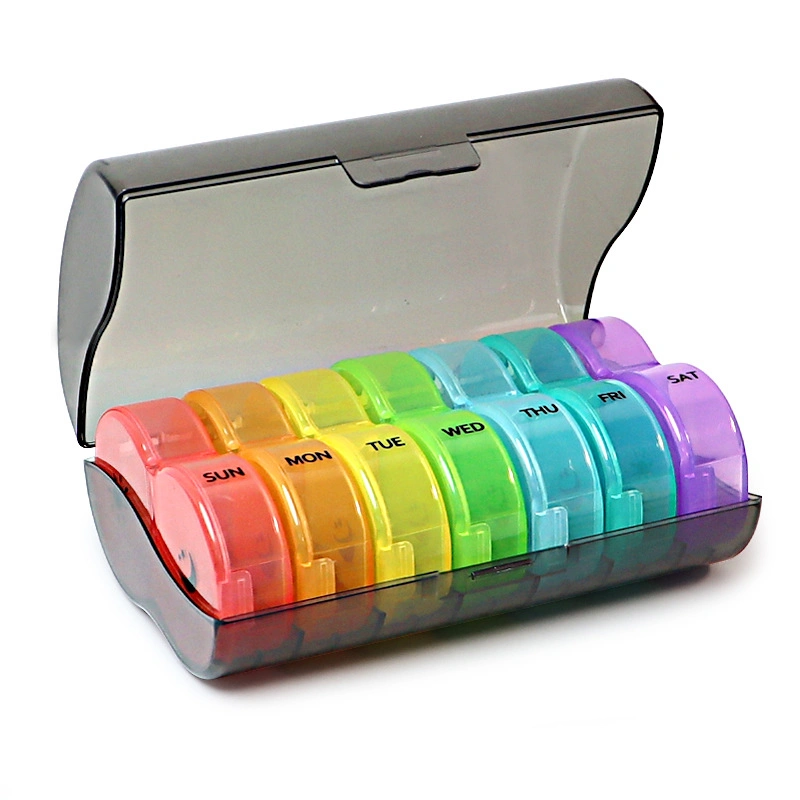 CE ISO Free Sample 7 Days with 7 Grids Pill Travel Case Medicine Box Custom Pill Case