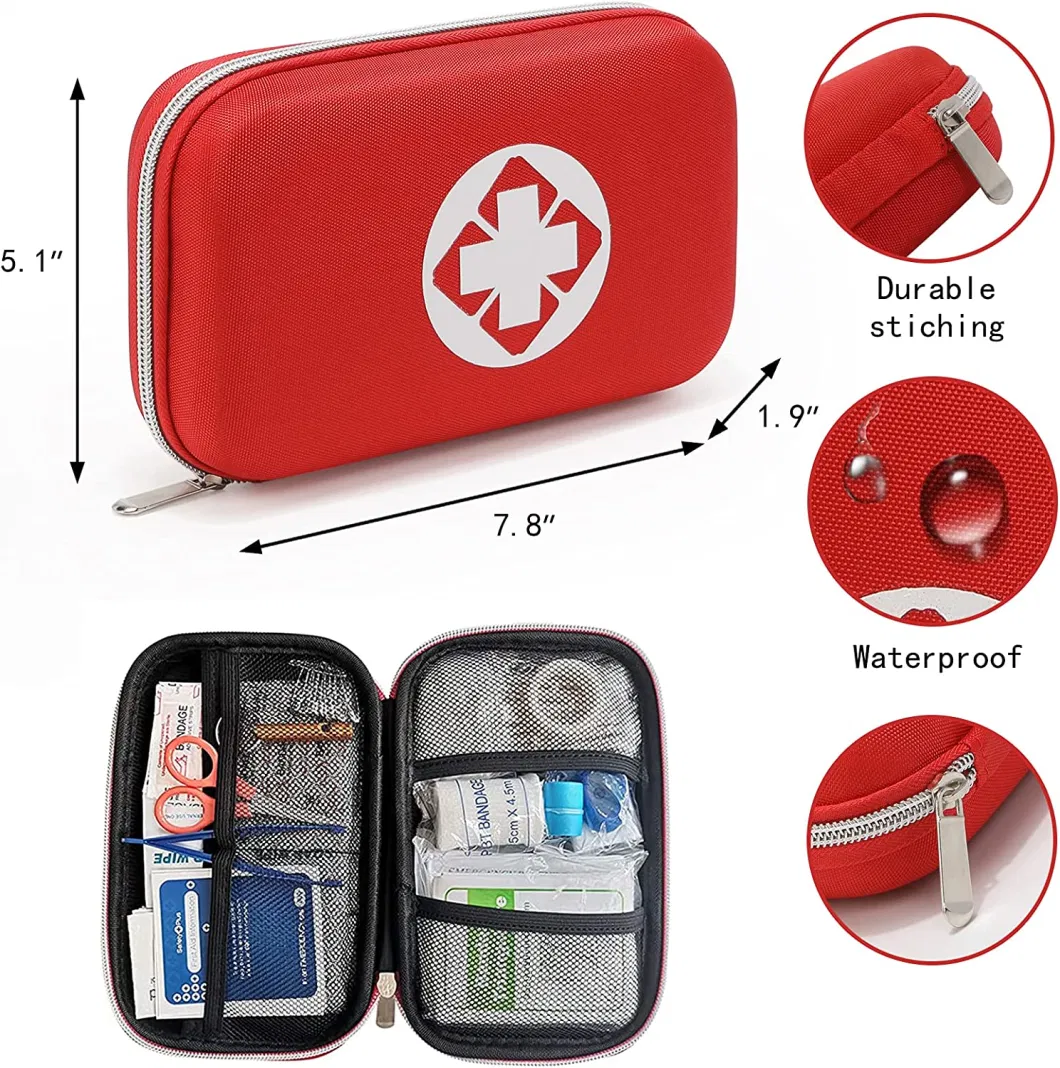 Compact First Aid Kit EVA Case Bag for Car Home Boat School Camping Hiking Office Sports