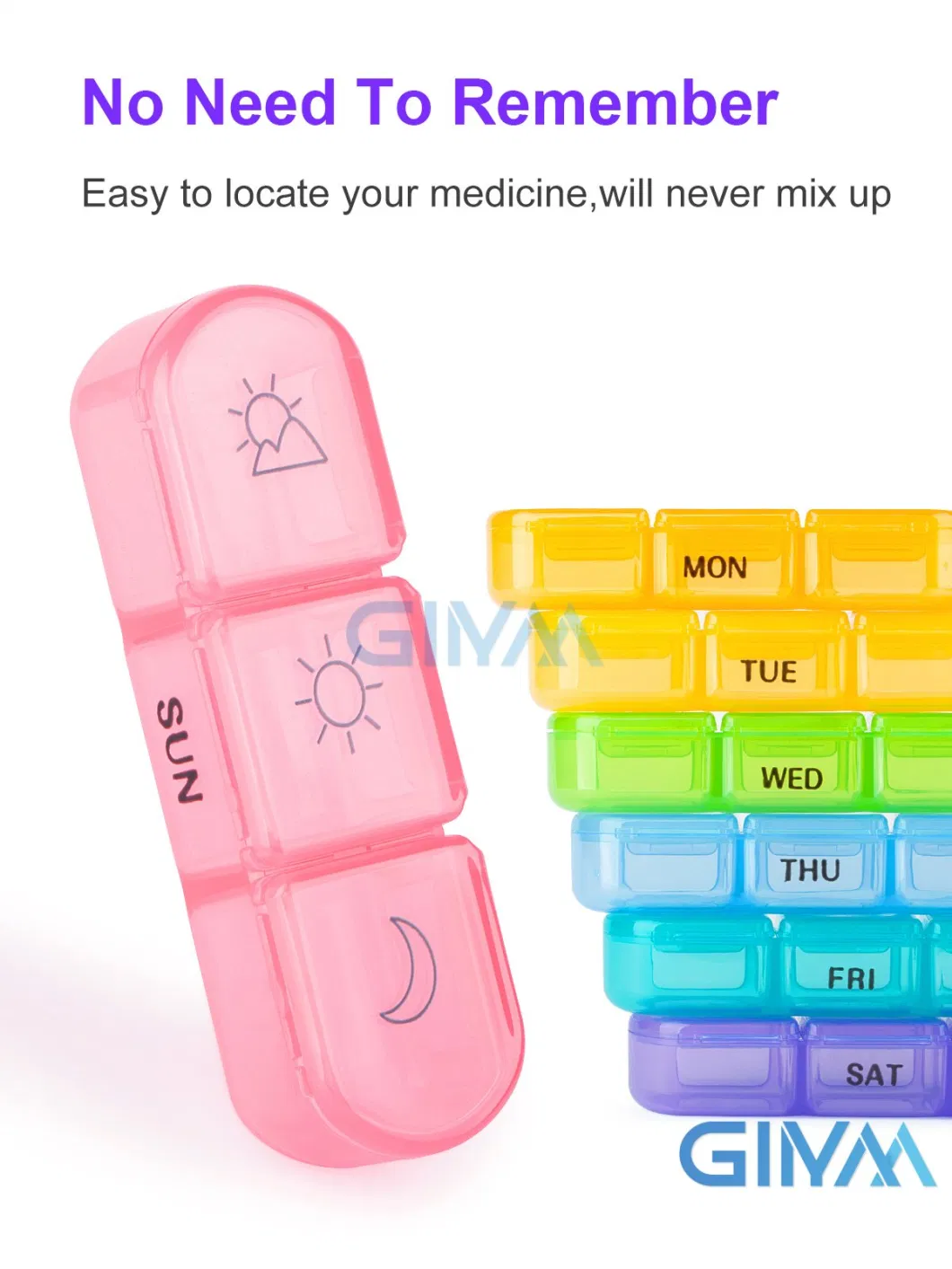 Convenient Weekly Pill Organizer with 3 Daily Compartments