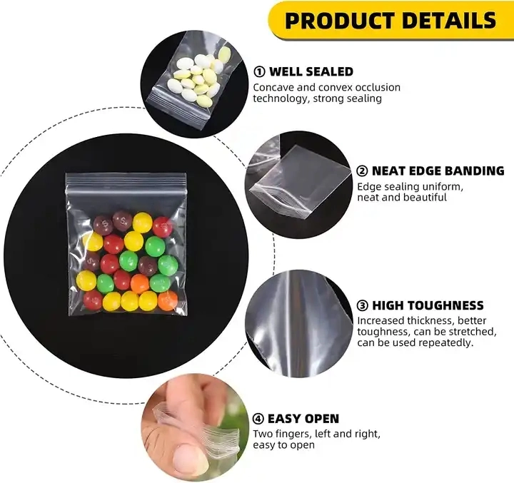 High Quality LDPE Sealed Self-Sealing Pill Small Package Convenient Dispensing Plastic Medicine Bag