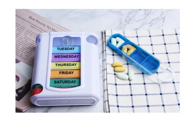 Hot Sale Portable Medicine Pill Box 28 Grids Weekly Pill Case Storage Box Travel Medicine Box Holder Tablet Organizer