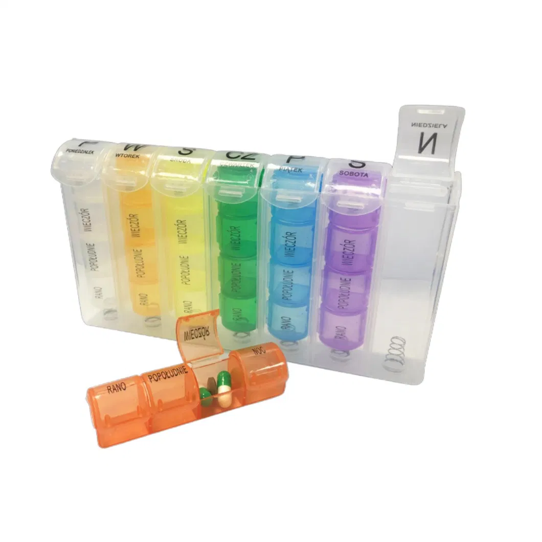 Child Proof Mini Medium Large 7 Days Weekly Monthly Plastic Pill Box Organizer with Tiimer Lock