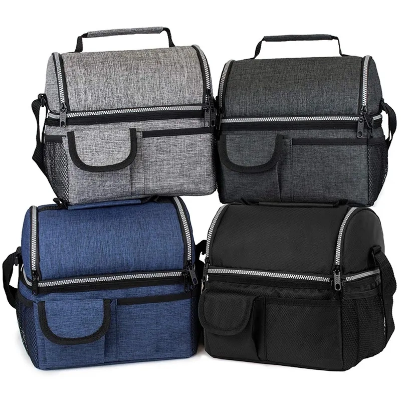 Dual Compartments Thermal Insulated Lunch Cooler Bag