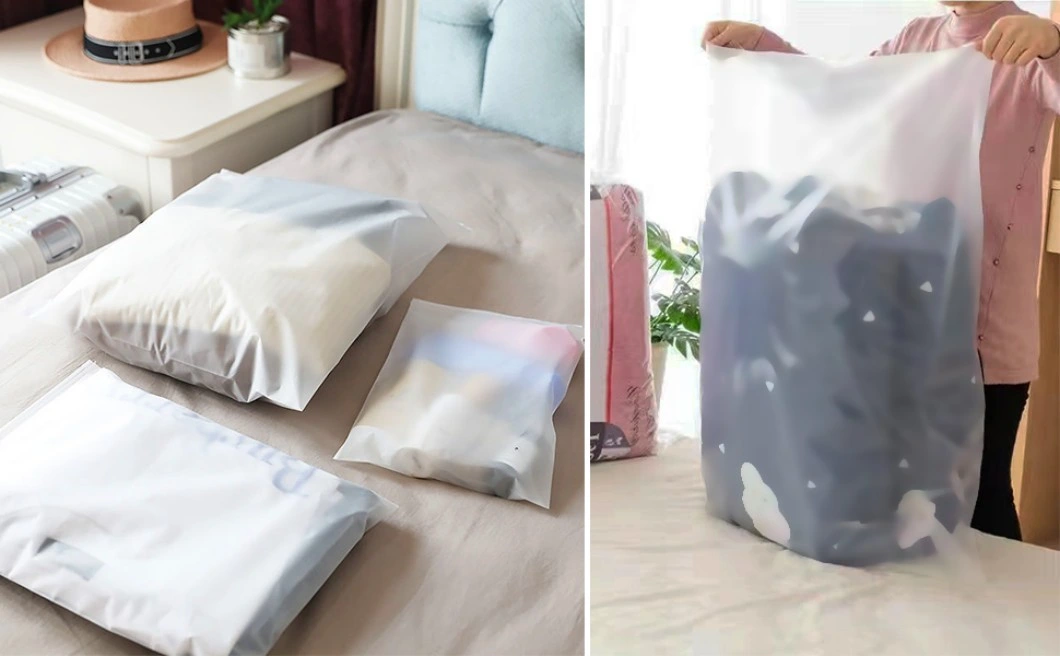 Frosted LDPE Slide Zipper Bag Poly Bags Plastic Packaging Bag for Medical, Travel