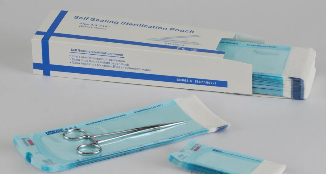 Disposable Medical Heat Seal Ffflat Self Sealing Sterilization Pouch