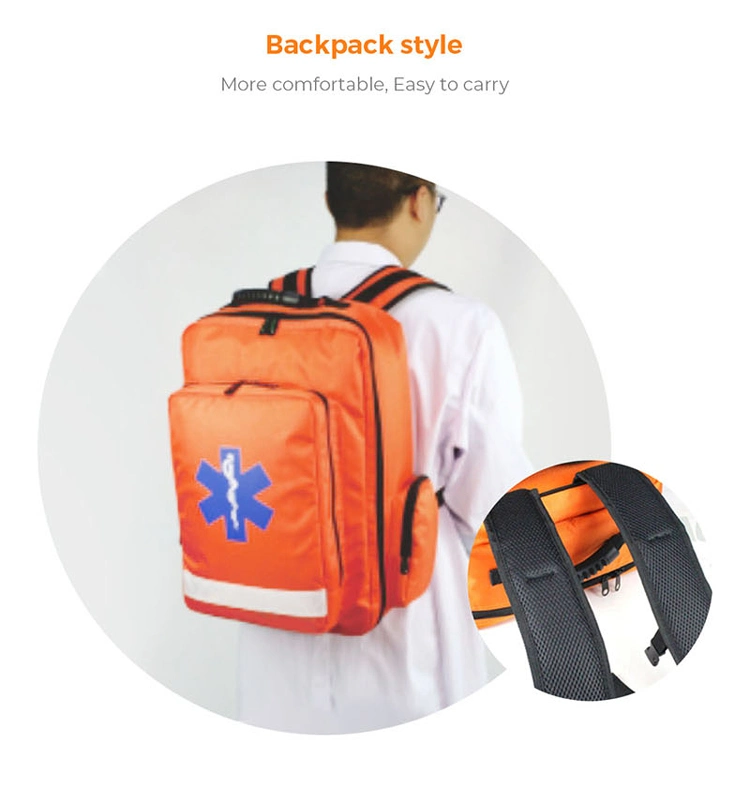 Custom Waterproof Empty Campus School Ambulance Marathon Survival Emergency Supplies Bag Set Medical First Aid Kit Backpack