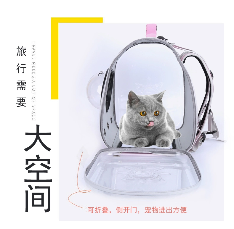 Square Transparent Space Cover Pet Backpack Breathable Bag Portable Dog Cat Bag