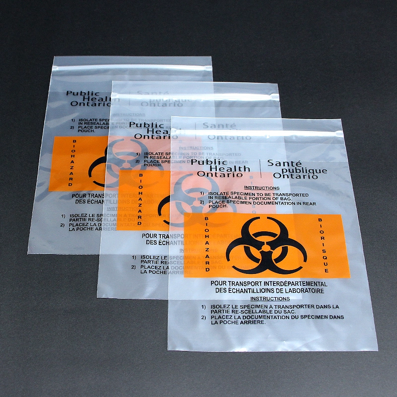 Triple Medical Un3373 Transparent Transport 95kpa Absorbent Sealed Zip Specimen Collection Bag with Pouch