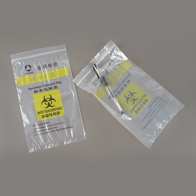 China Supplier PE Clear Bags Plastic Packaging Bag with Ziplock Custom Medical Inspection Sub Biosafety Specimen Specimen Transport Receiving Three Layer Bag