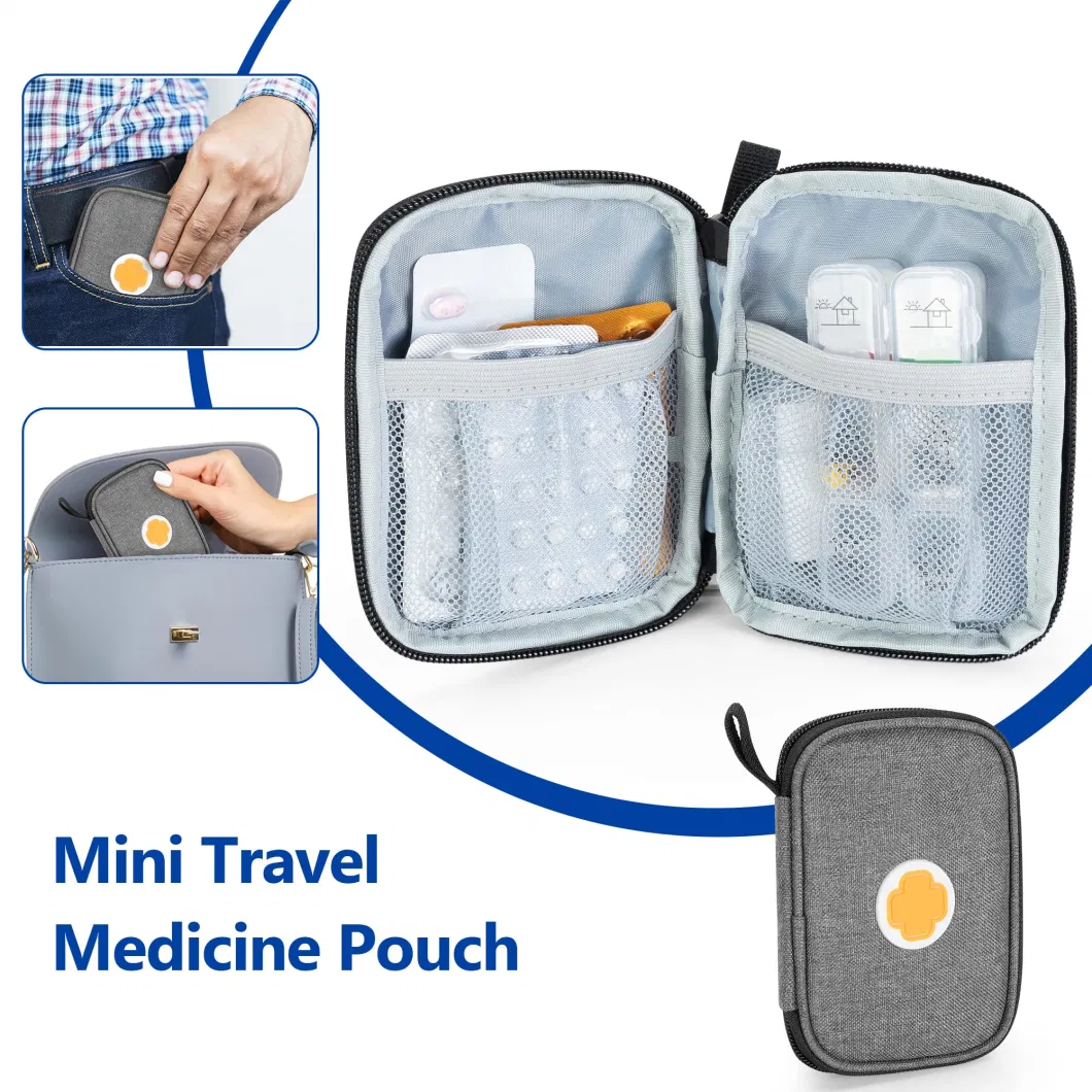 Medicine Storage Bag Empty Lockable Pill Bottle Organizer with Portable Zippered Pouches for First Aid Kits Medicine Box