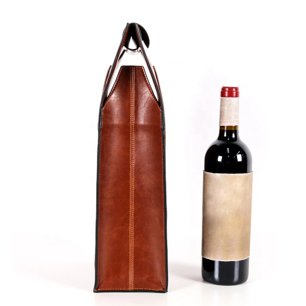 Packing Case Reusable PU Leather Gift Bags Carrier Wine Accessories Bottle Bag