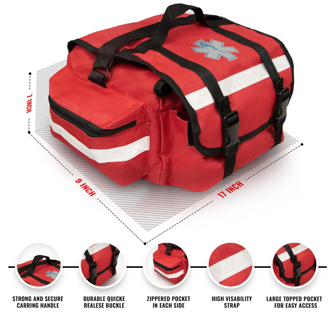 First Aid Responder EMS/EMT Emergency Medical Bag Empty 17&quot;X9&quot;X7&quot; - Ideal for Paramedics, Firefighters, Nurses, Emts, Home Health Aides