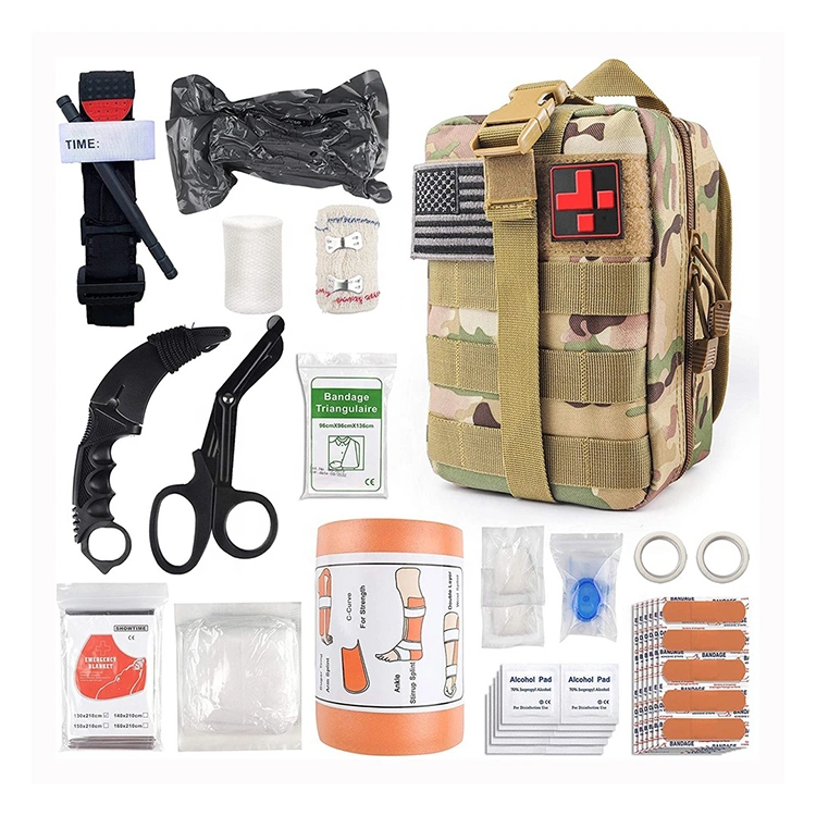 Emergency Medical Tactical Trauma Mili-Tary Outdoor Camping Hiking Portable 90 Pieces First Aid Kit Bag