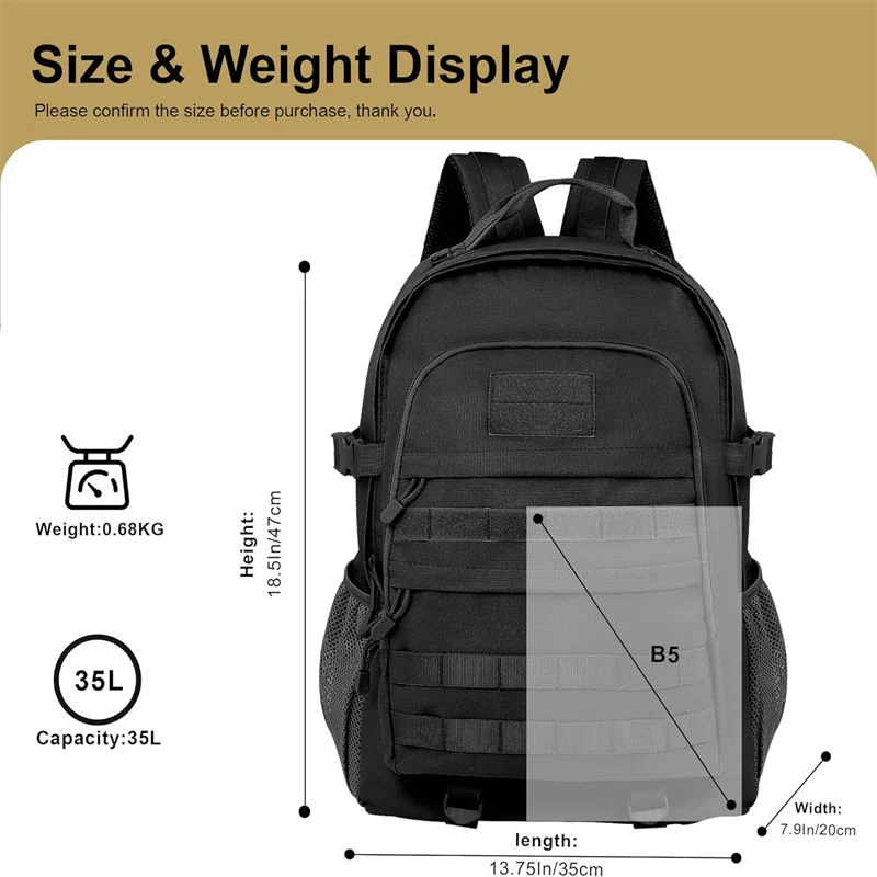 Relief Rescue Practical Black Militia Backpack Comfort Durability Emergency Moisture-Proof Reliable Lightweight Backpacks Adjustable Sternum Straps