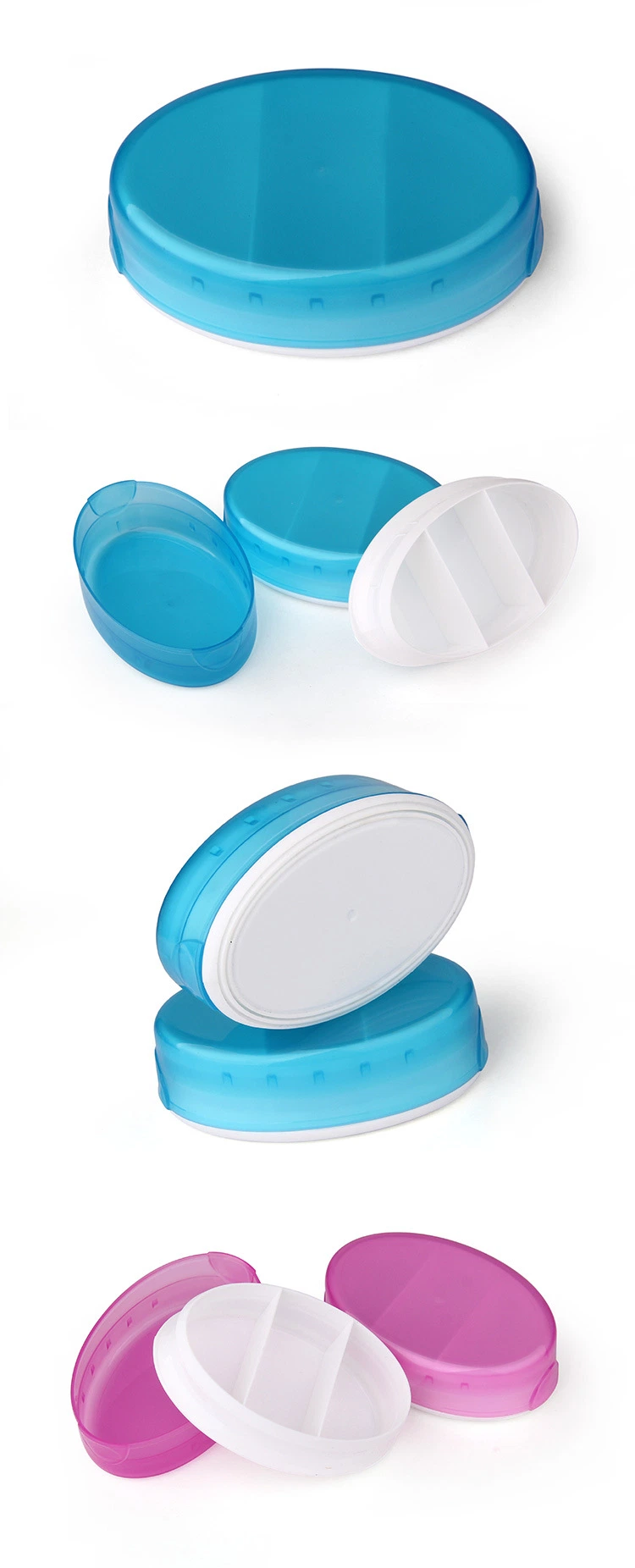 Portable Silicone 3 Compartments Medicine Pills Storage Box Mini Travel Case