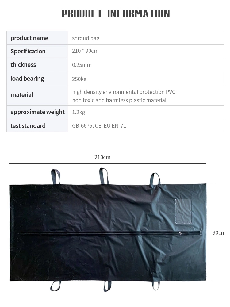 Medical Waterproof Dry Black Funeral Dead Bodycorpse Bag