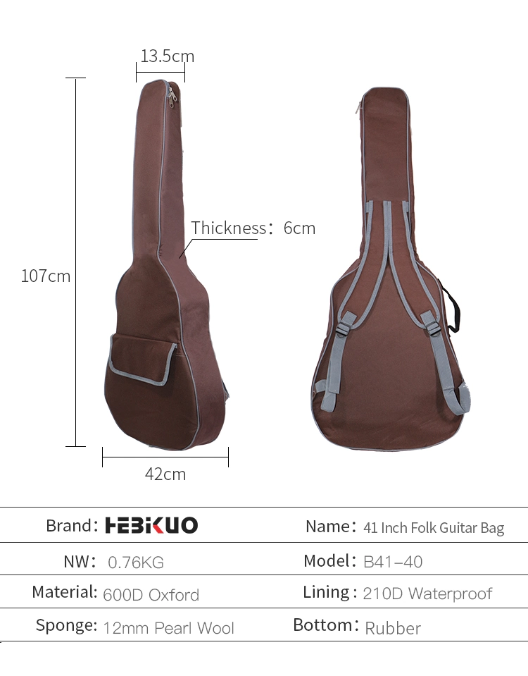 Factory Musical Instrument Bag Classical Guitar Case Bass Electric Guitar Gig Bag for Acoustic Guitar