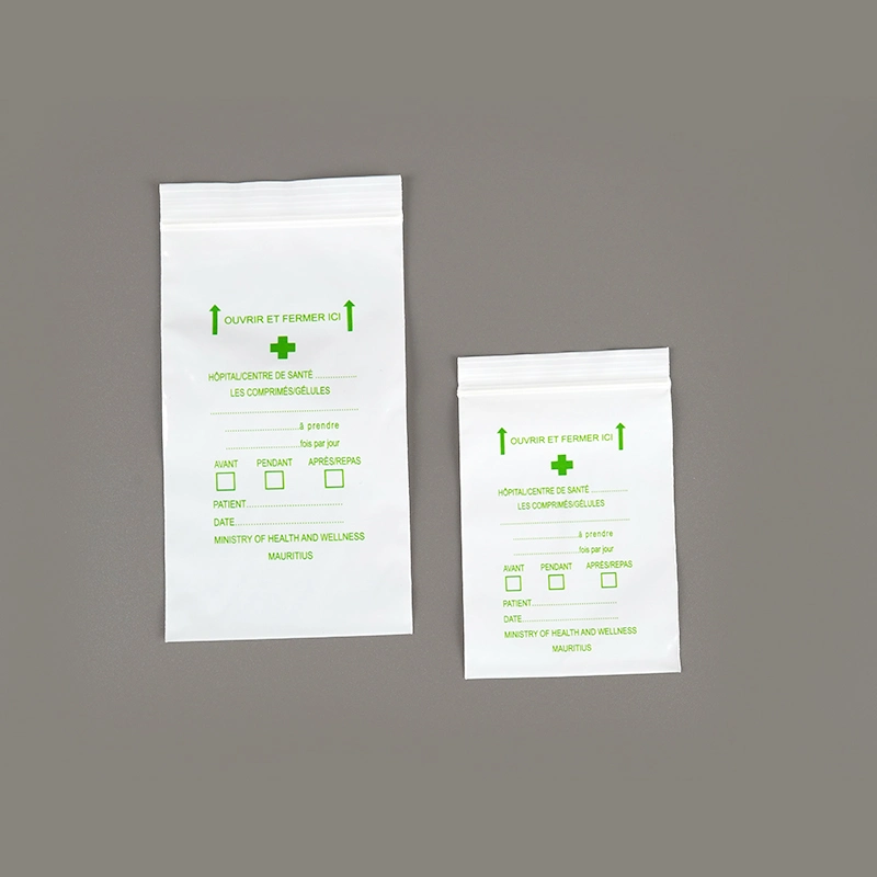 for Custom Print Transparent Clear Small Medical Hospital Medicine Writable Ziplock Zip Lock Plastic Packaging Bag with Logo