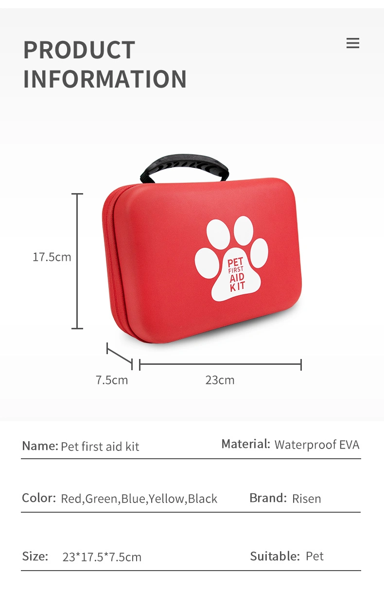 EVA Dog Pets First Aid Kit Bag Medical Emergency First with Staple Suppliers