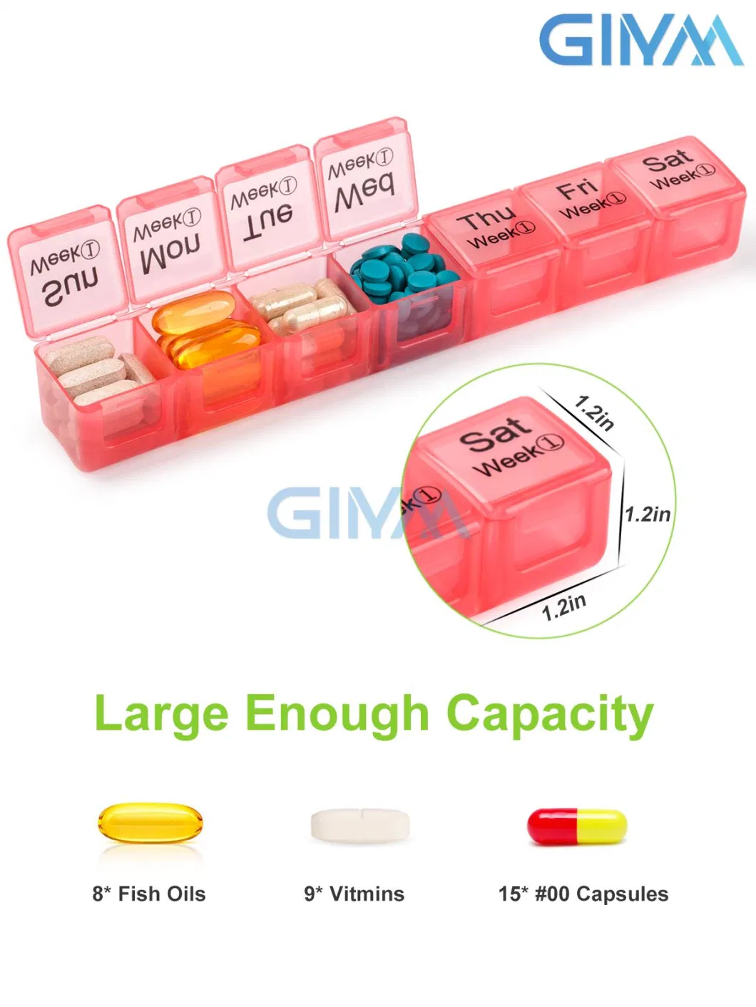 Large Monthly Pill Organizer 28 Day Case Organizer by Week