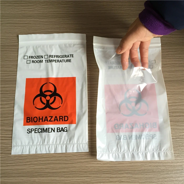 6X9, 2 Mil Three Wall Medical Transport Specimen Bag with Biohazard Logo