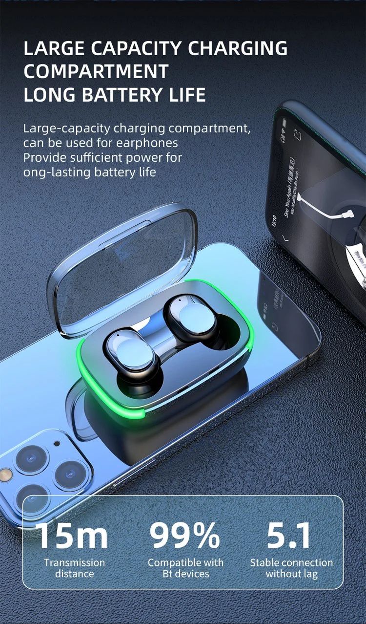 Bluetooth Earphone Tws Earbuds with Charging Case Wireless Earphone