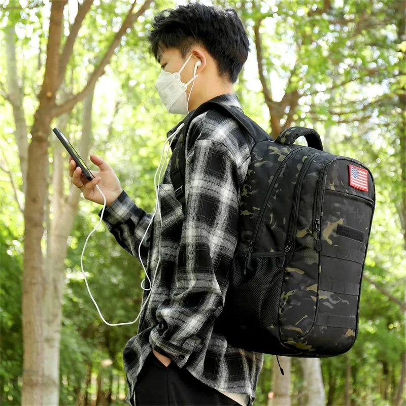 Government Reserves 50L Waterproof Quick Drying Headphone Jack Backpack Emergency Medical Services 600d Oxford Durable Camouflage Backpacks