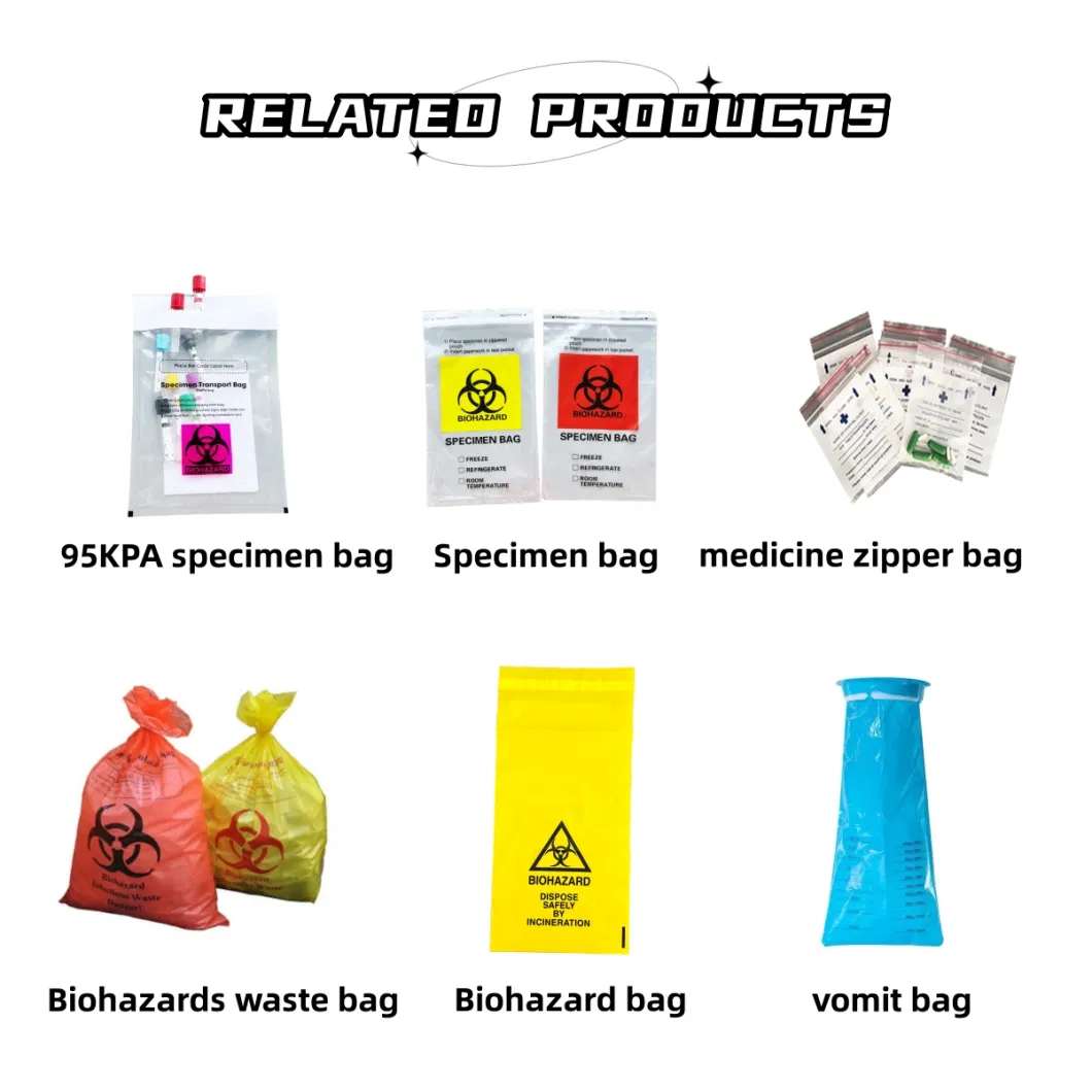 Customizable Disposable Medical Plastic Transport Biohazard Bag