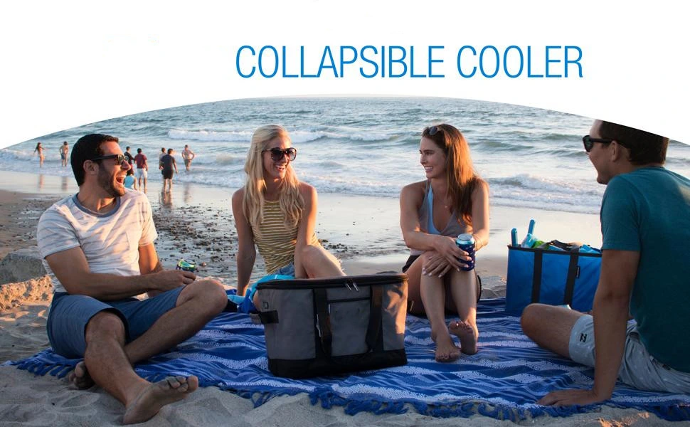 Portable Collapsible Cooler Tote Bag for Camping Lunch Beach Picnic