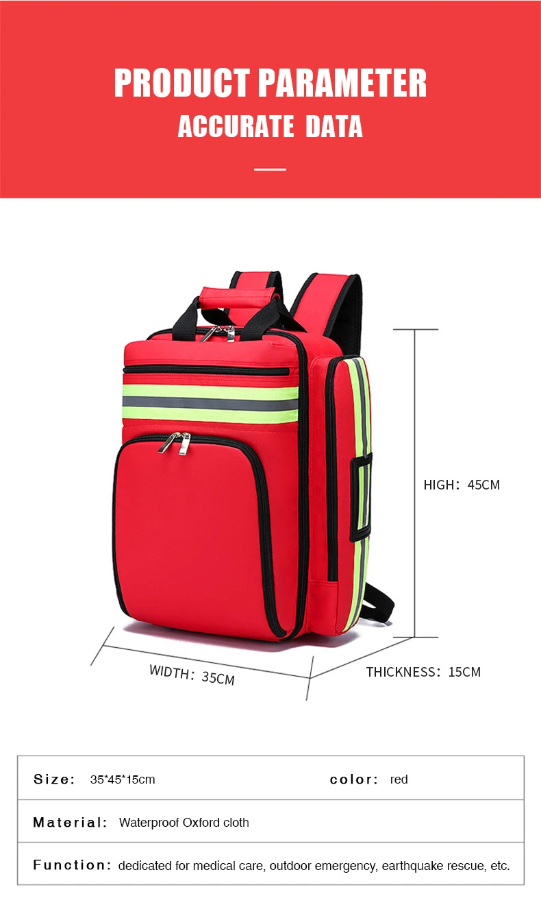 Empty Stylish Trauma Modular Paramedic First Aid Kit Medical Collection Luxury Trolley Bags Medic Module Backpack Bag for Doctor