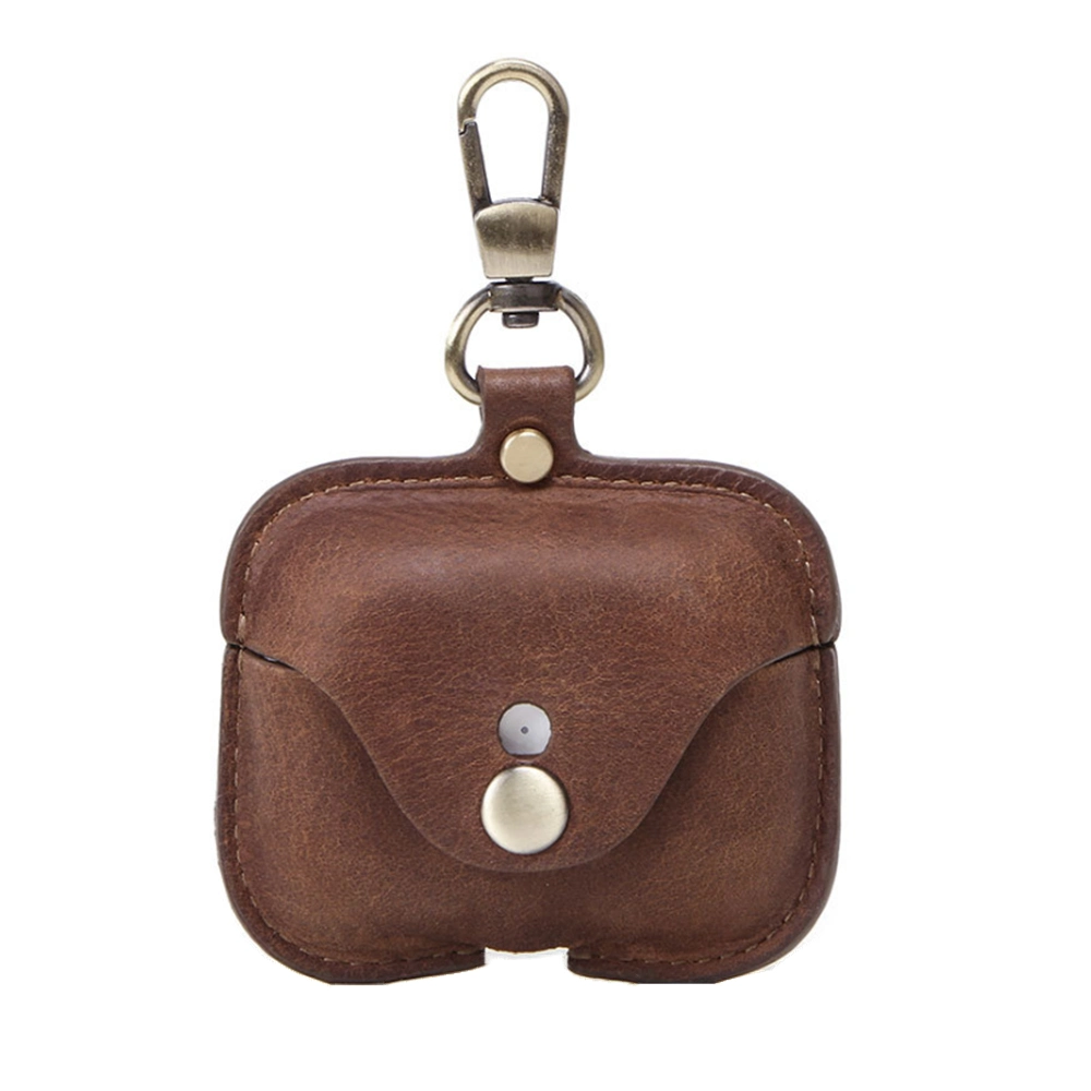 Brown Best Seller Real Leather Bags Cases Wireless Earphone Case