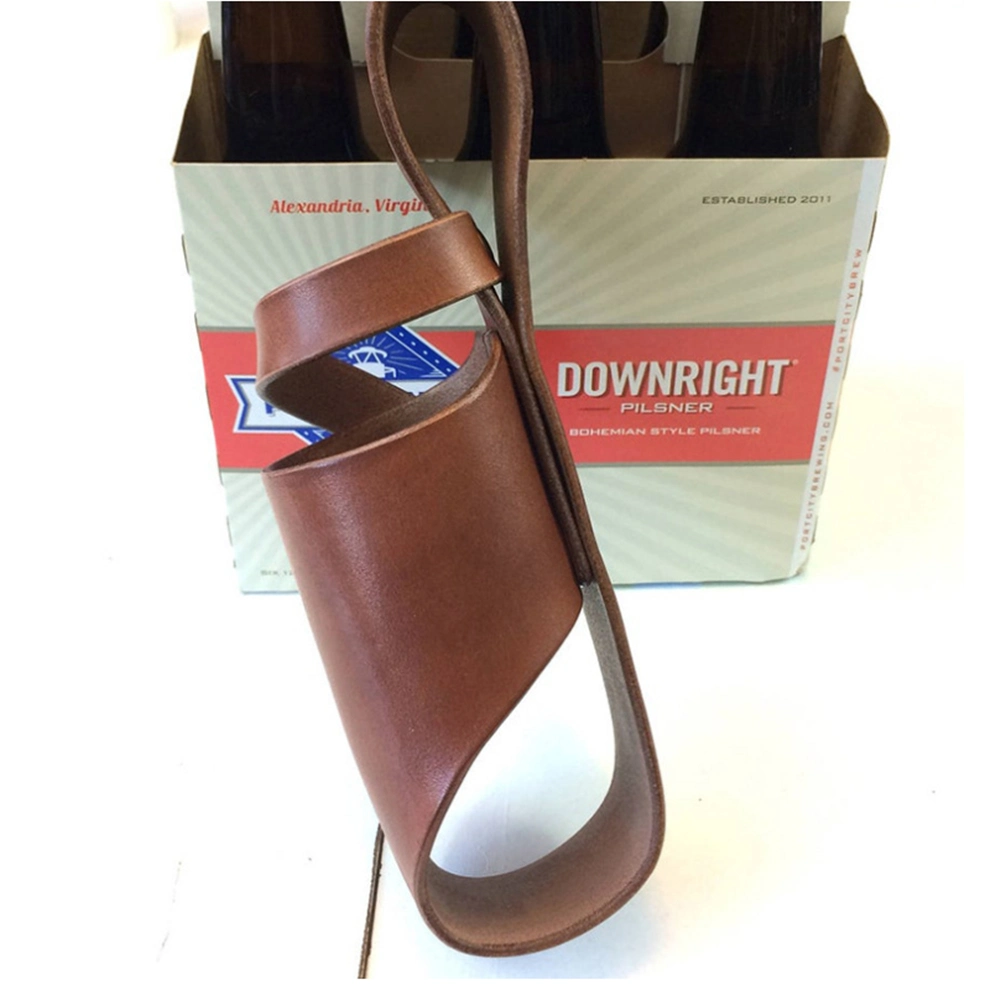 Factory PU Leather Travel Pouch Waist Bag Beverage Holder 12 Ounce Beer Holster