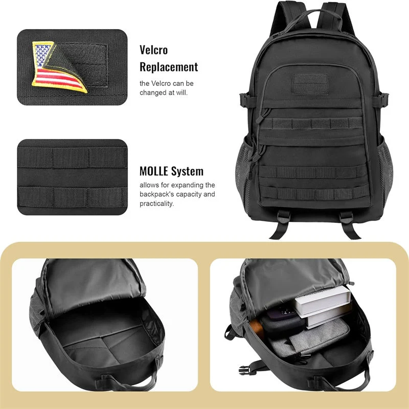 Relief Rescue Practical Black Militia Backpack Comfort Durability Emergency Moisture-Proof Reliable Lightweight Backpacks Adjustable Sternum Straps