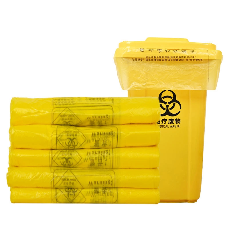 Personalized Hospital Medical Garbage Bags Yellow Biohazard Waste Bags