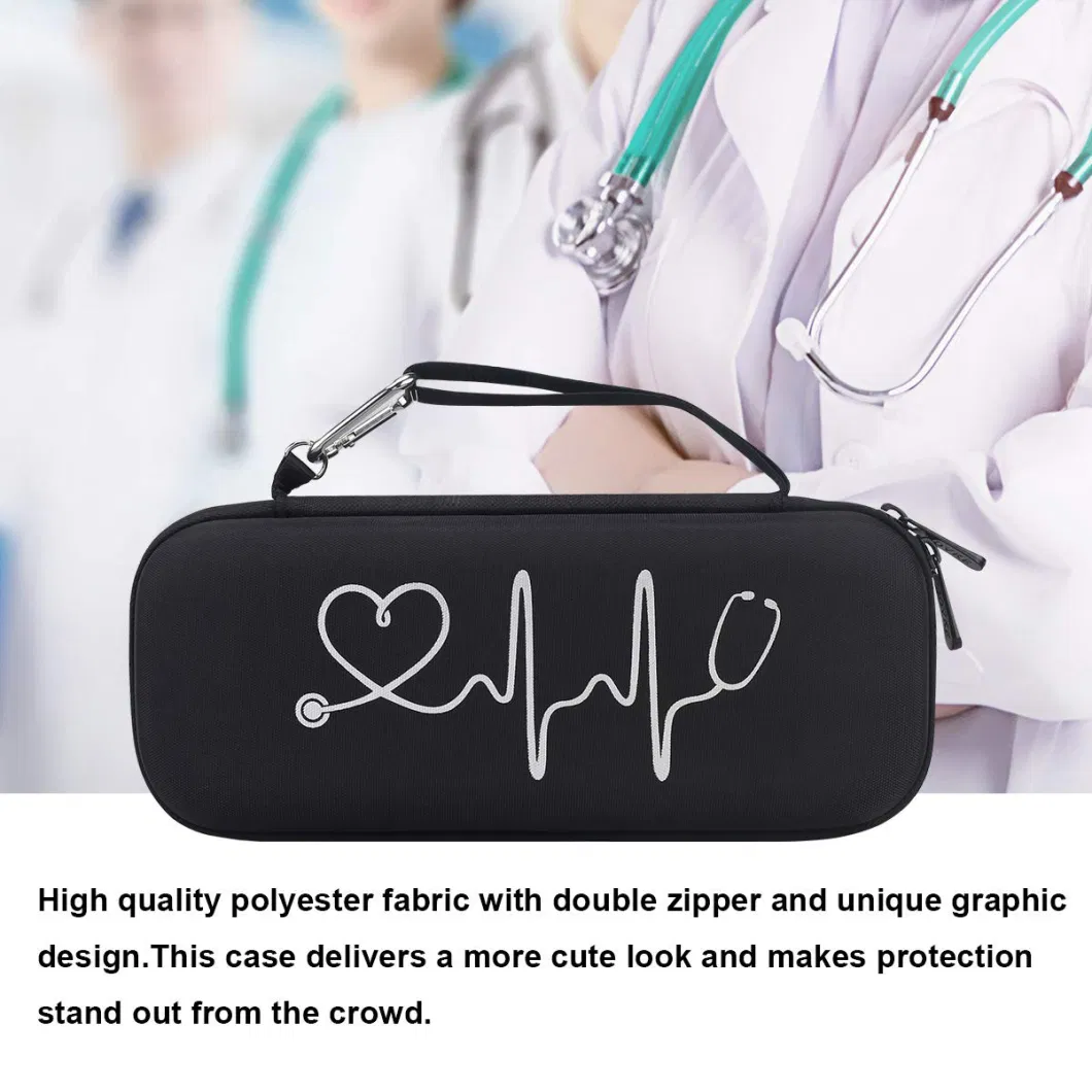 Personalized Nurse Custom Semi Medical Stethoscope Hard Carry Case Bag Colors Vet with Zipper and Handle Bovke