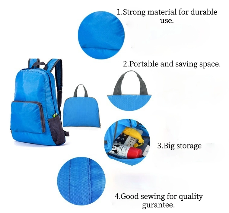 Personalized Promotion Foldable Bag Travel Backpack for Event Gift