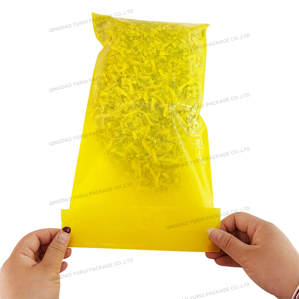 Clinical Medical Yellow, Red, Black Plastic Infectious Disposal Adhesive Biohazard Bag