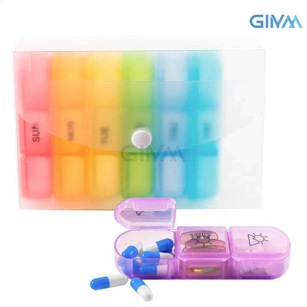 Pill Organizer 3 Times a Day - Weekly Pill Organizer 3 Times a Day - Large Pill Box 7 Day Medicine Organizer Pill Case, Daily Pill Box 3 Times a Day