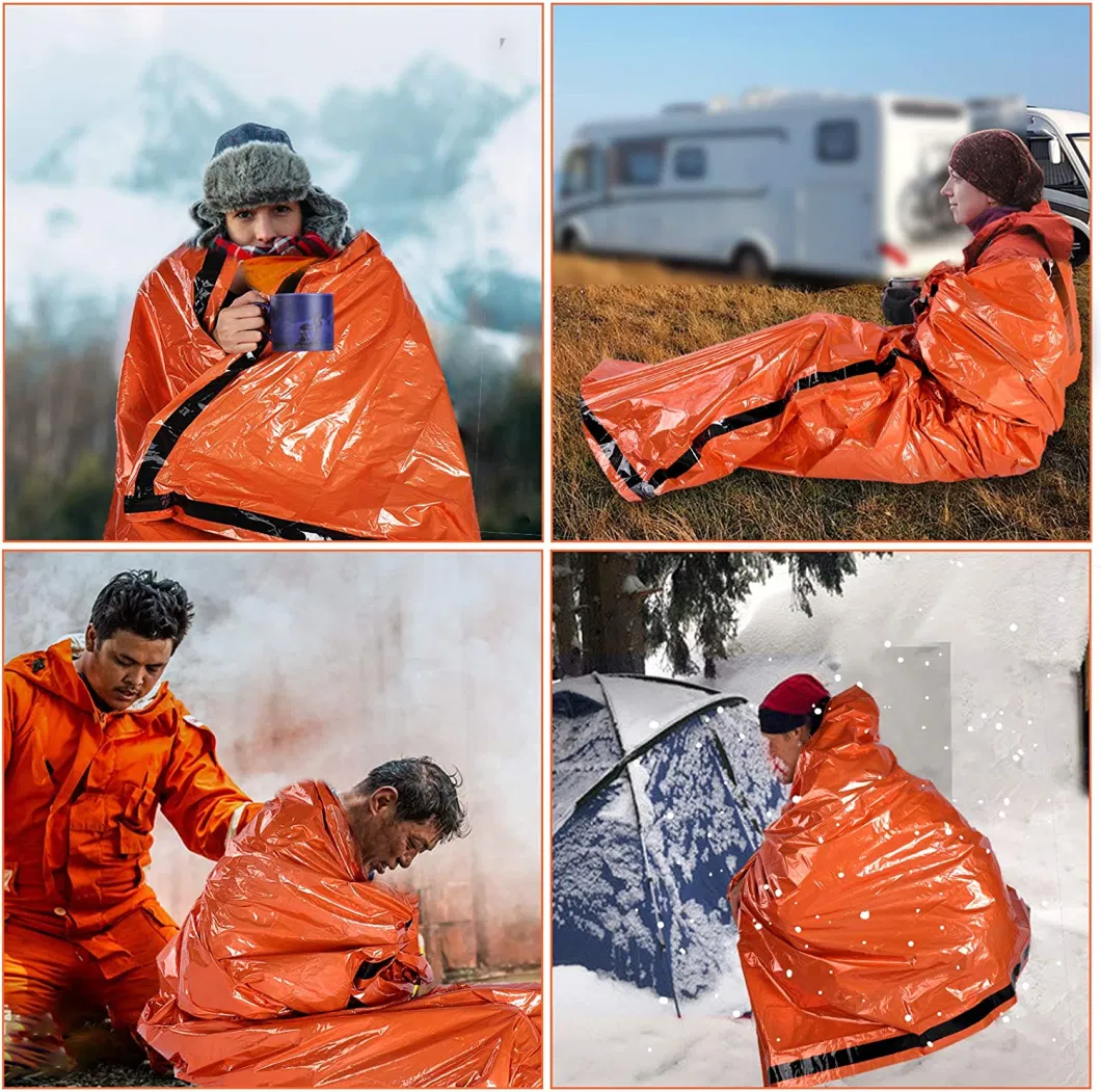 Emergency Sleeping Bags for Survival Mylar Blanket Tent Used for Emergency Camping Hiking, Hunting Outdoors Perfect for Medical