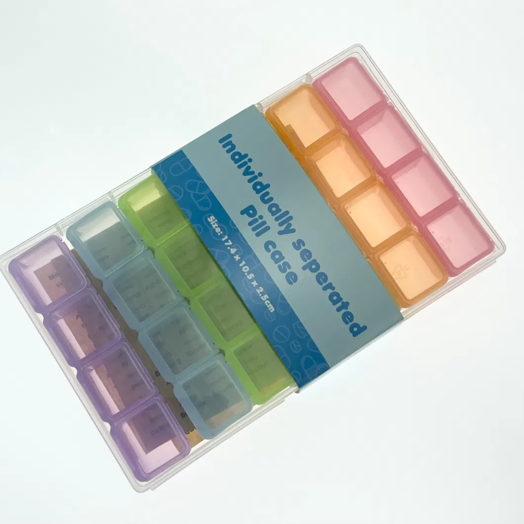 7days 28cells Medicine Box Weekly Pill Case Portable Travel Detachable Pill Organizer