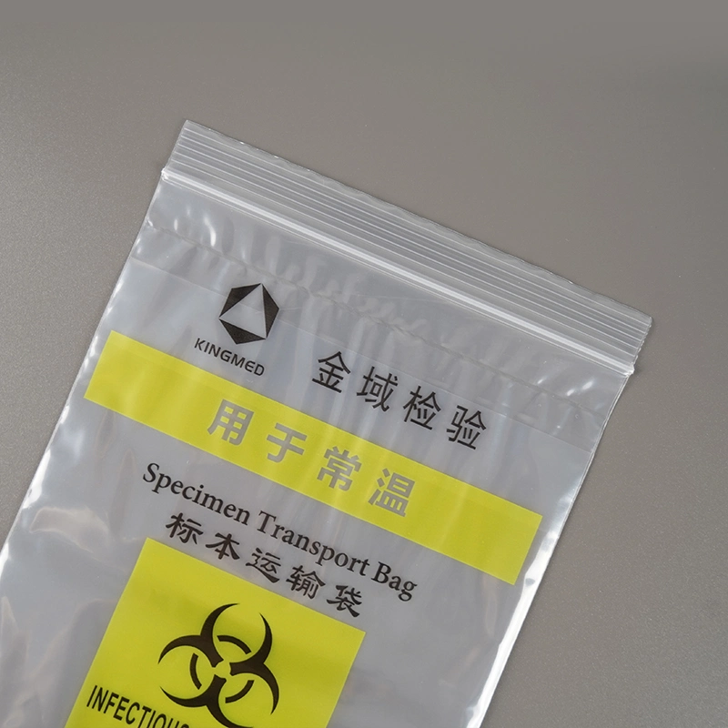 China Supplier PE Clear Bags Plastic Packaging Bag with Ziplock Custom Medical Inspection Sub Biosafety Specimen Specimen Transport Receiving Three Layer Bag