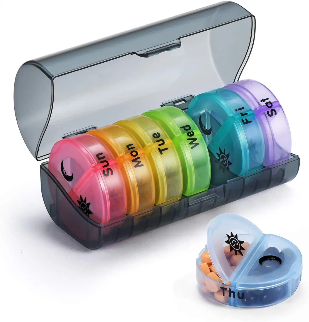 CE ISO Free Sample 7 Days with 7 Grids Pill Travel Case Medicine Box Custom Pill Case