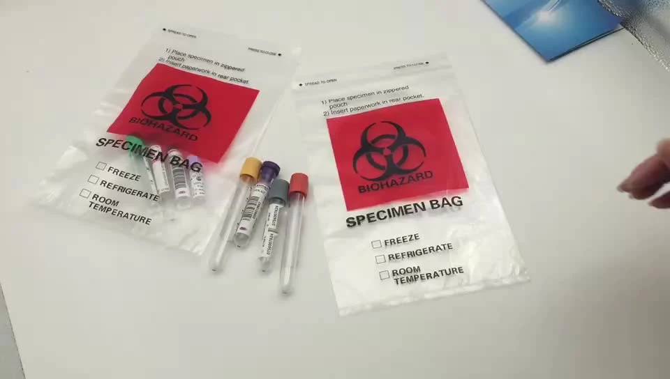 Disposable Ziplock Medical Plastic Transport Biohazard Specimen Bag Autoclave Bag