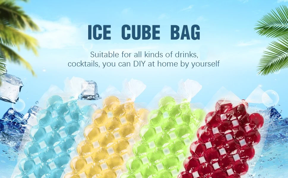 Personalized Bag for Ice Cube Disposable Plastic Ice Cube Packaging Bags for Making Ice Cubes