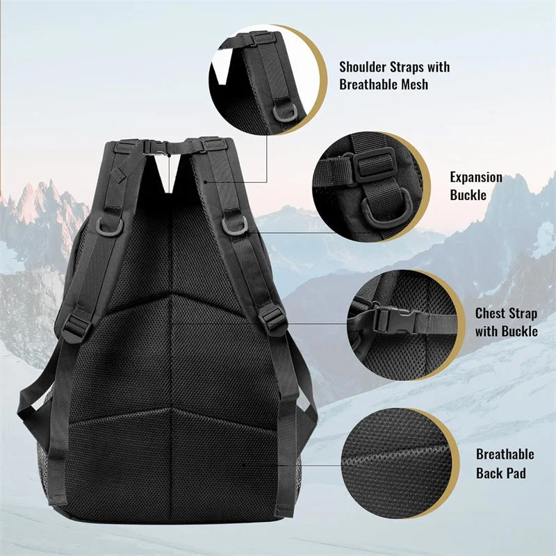 Relief Rescue Practical Black Militia Backpack Comfort Durability Emergency Moisture-Proof Reliable Lightweight Backpacks Adjustable Sternum Straps