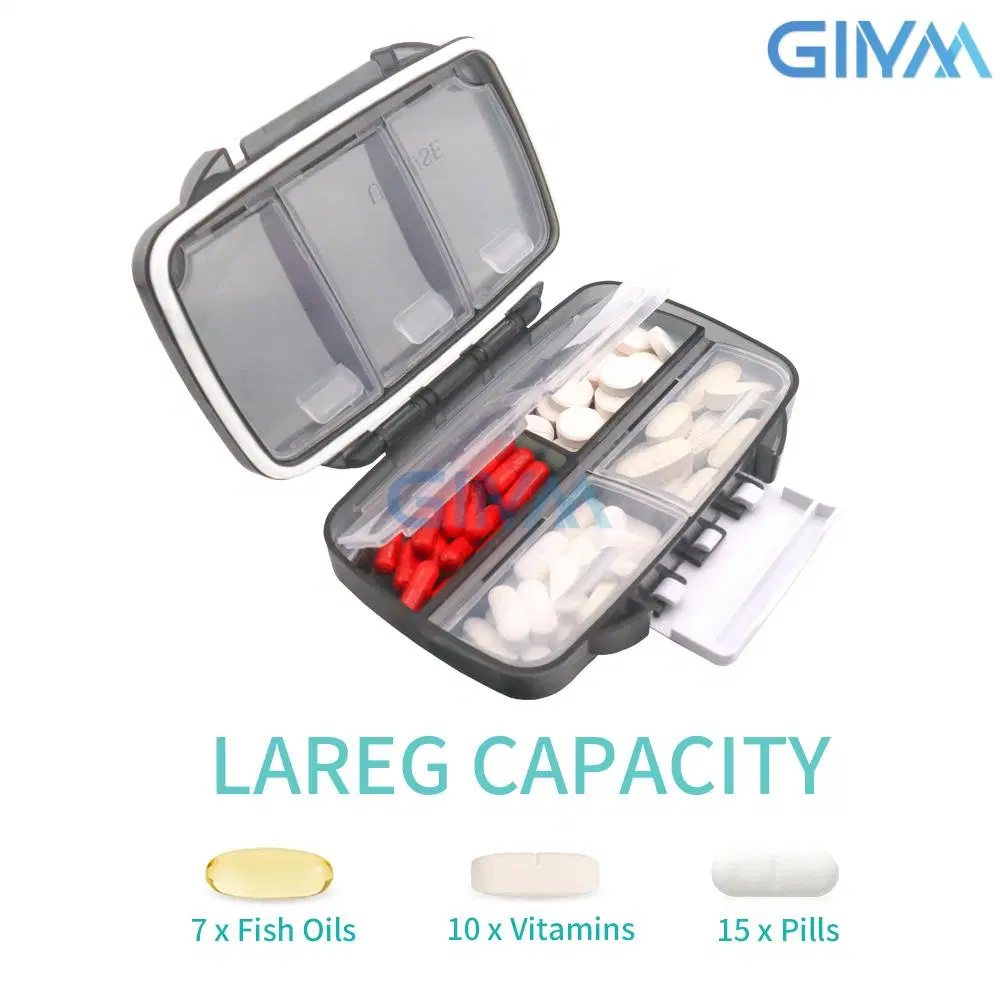 Travel Pill Organizer Large Portable Moisture Proof Vitamin Case