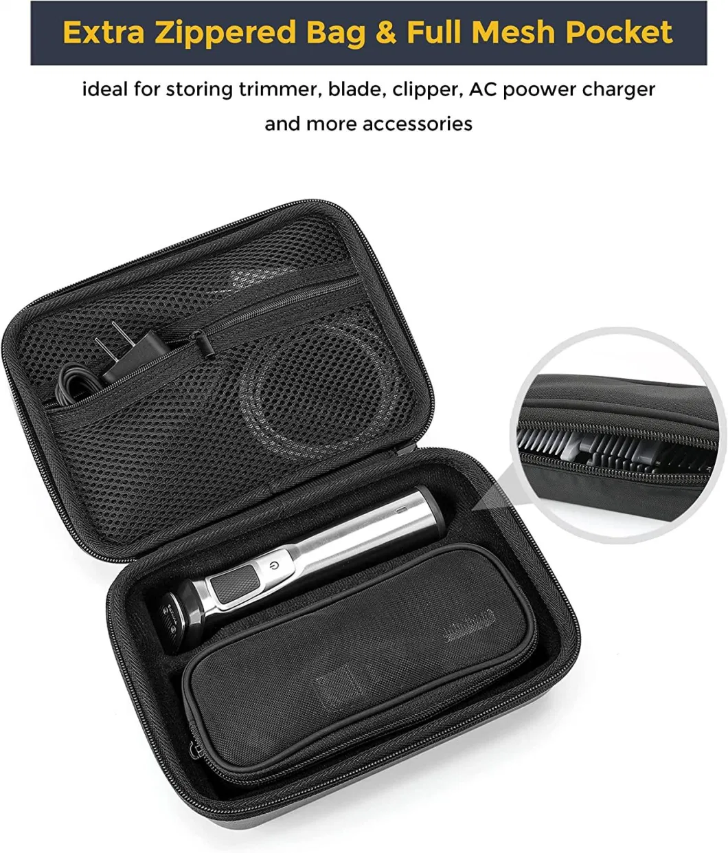 Portable Travel Shockproof Hard Shell EVA Storage Shaver Case or Tool Case with Oxford Material