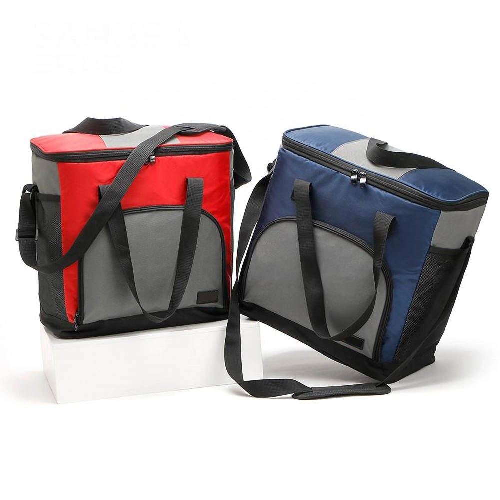 Promotional Custom Made Big Compartment Wine Cooler Carrier Bag Thermal Insulated Cooler Bag with Long Strap